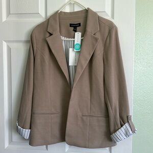 Natalie Open Front Roll Tab Blazer